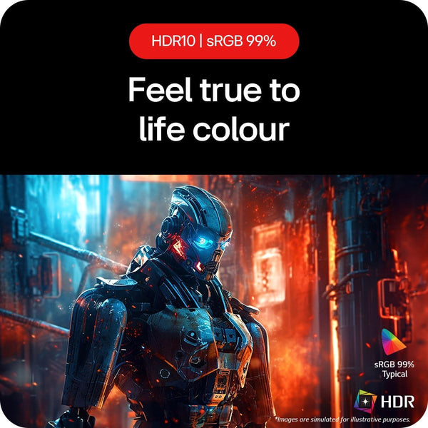 LG UltraGear Gaming Monitor 27GS75Q, 27 inch, 1440p, 180Hz, 1ms Response Time, IPS Display, HDR 10, NVIDIA G-Sync compatible & AMD FreeSync, Smart Energy Saving, DisplayPort, HDMI