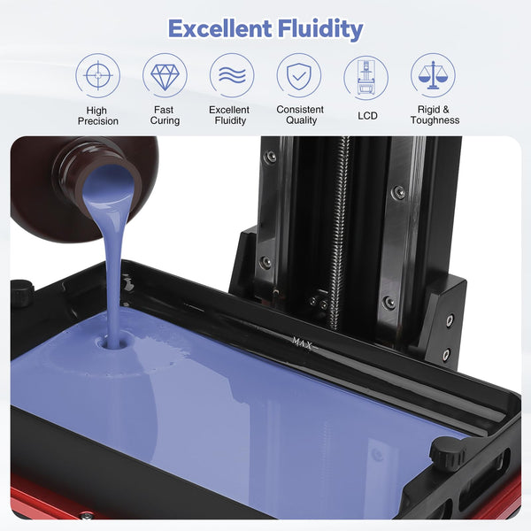 ELEGOO 8K 3D Printer Resin, Standard Photopolymer Resin 405nm UV-Curing Resin, Best for 8K/9K/12K/14K/16K LCD 3D Printer Space Grey 1000G