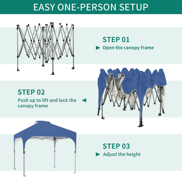 YITAHOME 2.5x2.5M Instant Heavy Duty Pop Up Gazebo, Waterproof Folding Garden Camping Party Tent Canopy Marquee with Roller Bag for Patio Markets Beach