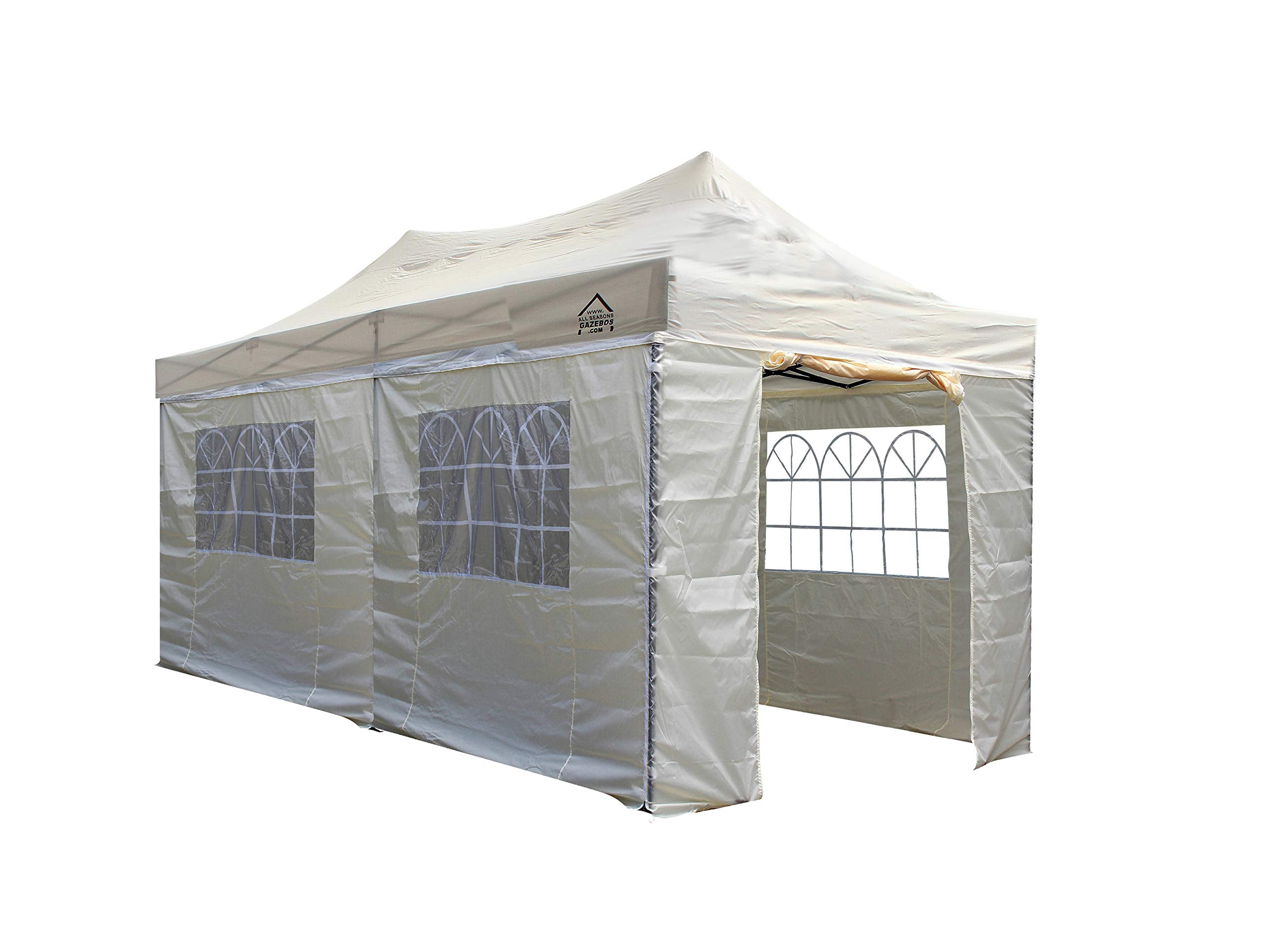 All Seasons Gazebos 3M x 6M Waterproof Gazebo Party Tent with Rustproof Frame and Wheeled Carry Bag (Metallic Grey)