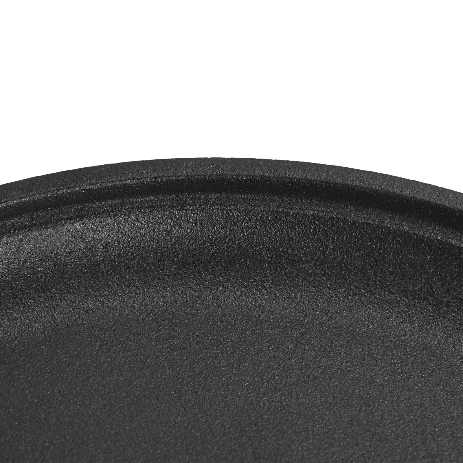 GRANDWISH Cast Iron Skillet Pan, Pre-Seasoned Round Griddle Pan for Pancakes, BBQ, Pizza Pan with Handles (35 cm)