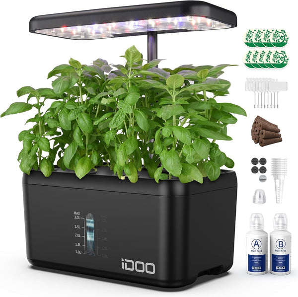 iDOO Hydroponics Growing System, Presents for Friends, 8 Pods Smart Garden with LED Grow Light, Auto Timer, Indoor Herb Garden Germination Kit for