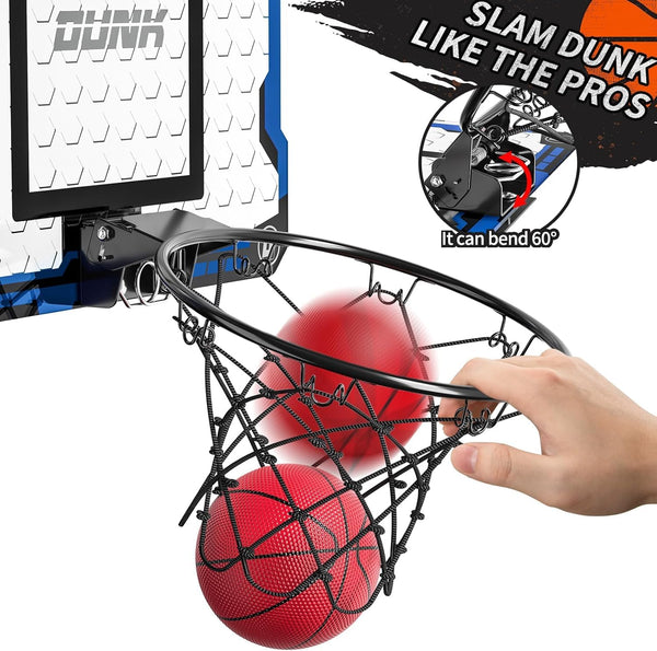 TEMI Basketball Hoop Indoor With 4 Balls, Over The Door for Kids and Adults, Toy Gift for Boys Girls Age 3-12 Years