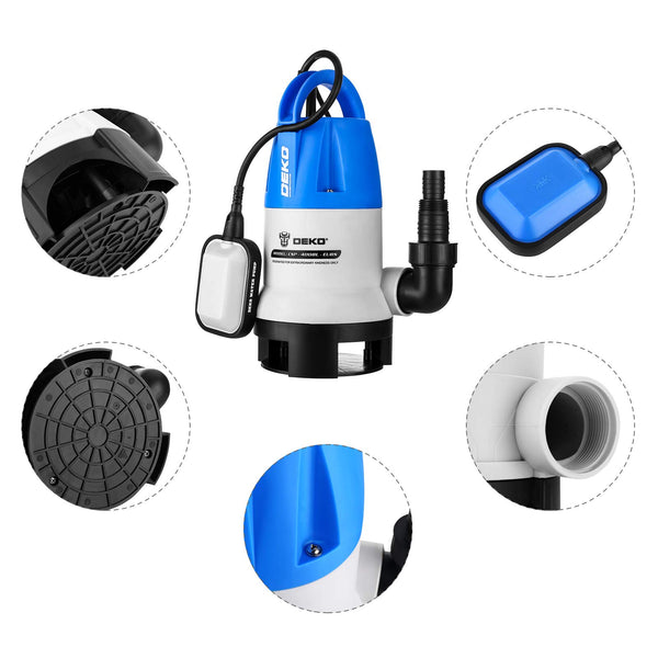 Water Pump: DEKO Submersible Water Pump 400W 10000L/H, Portable Water Sump Pump to Empty Pool, Water Drainage Pump for Clean and Dirty Water for Garden Pond, Pools and Ditches Float Switch