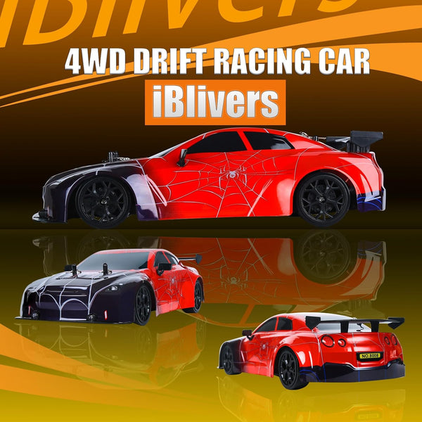 iBlivers Spider RC Drift Car, 1:14 Remote Control Drift Car with Full Proportional Throttle 4WD GT Vehicle RC Drifting Cars Gifts Toy for Adults Boys Kids