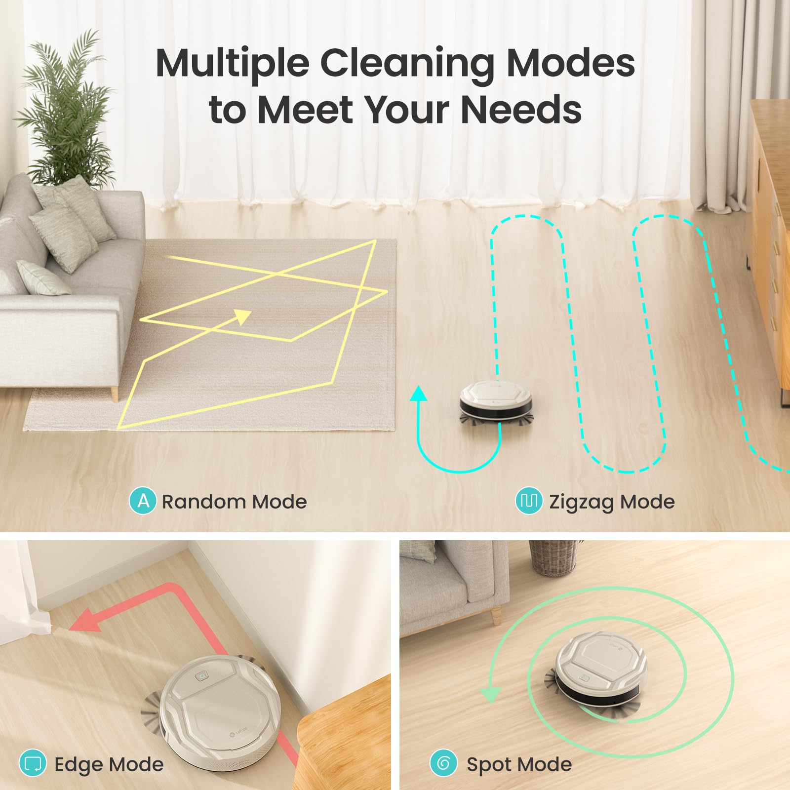 Lefant M210P Robot Vacuum Cleaner, Featured Carpet Cleaner Small Robot 7.8cm Thin 28cm DIA, Robotic Vacuum Alexa Voice Control Self-Charging Ideal for Pet Hair Hard Floor and Carpet