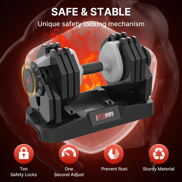 EnterSports 12kg/18KG/27KG Adjustable Dumbbells,Dumbbell Set for Saving Place, Dumbbell Weights with Non-Slip Handle, Home Gym Strength Training Equipment for Full Bodybuilding