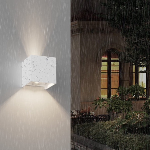 Klighten 2PCS Outdoor Wall Light with Motion Sensor, Waterproof IP54 Outside Wall Lamps with Sensor, Adjustable Beam Angle, Natural White 4000K, White