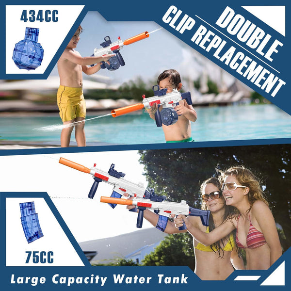 Electric Water Gun, Ultra-Long Range One-Touch Automatic Water Gun, Large Capacity Ultra-Long Standby, Suitable For Children Adults Summer Pool Party Beach Outdoor Use.