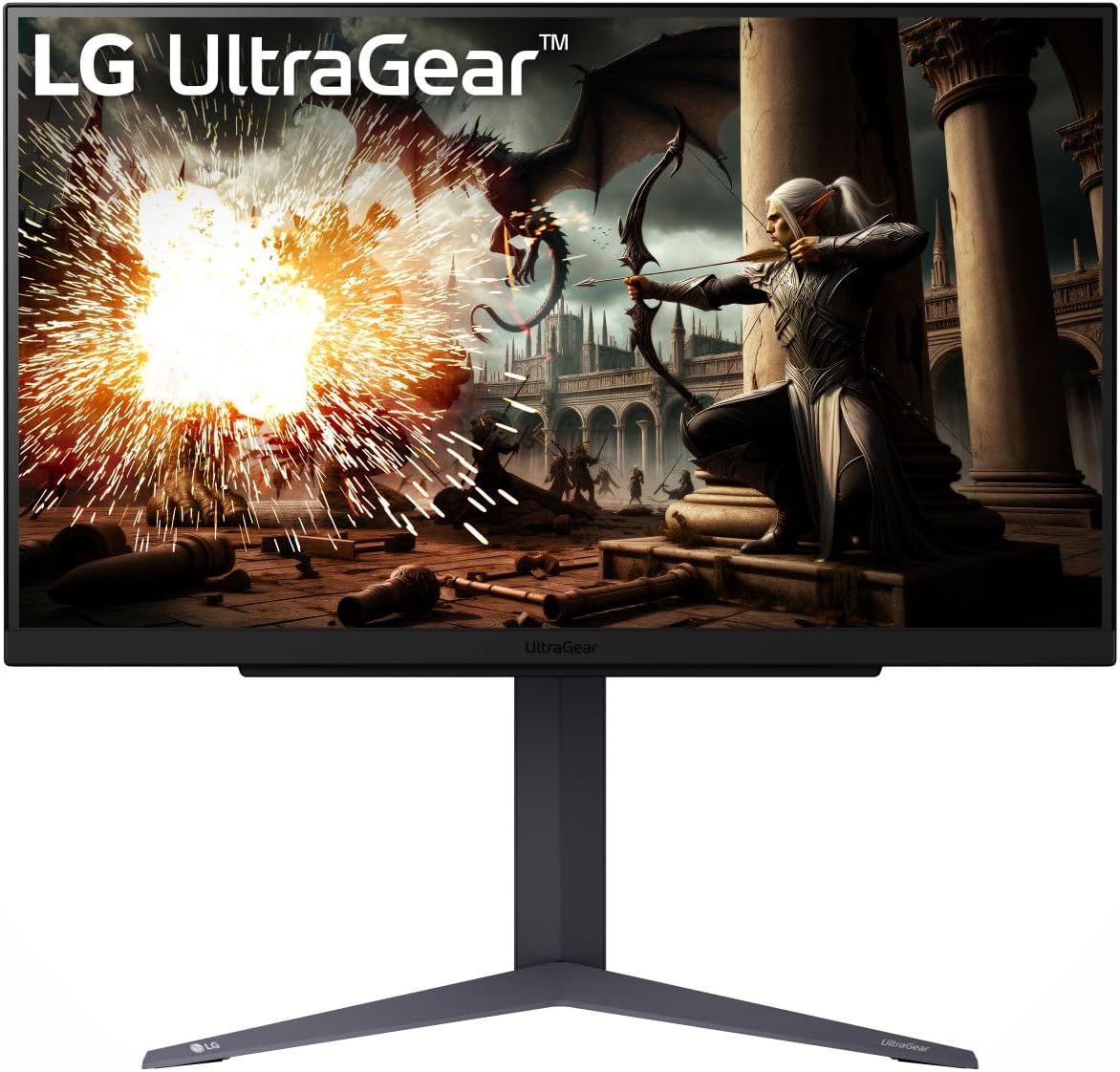 LG UltraGear Gaming Monitor 27GS75Q, 27 inch, 1440p, 180Hz, 1ms Response Time, IPS Display, HDR 10, NVIDIA G-Sync compatible & AMD FreeSync, Smart Energy Saving, DisplayPort, HDMI