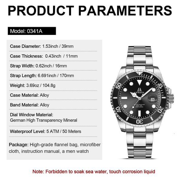 LN LENQIN Mens Watches Stainless Steel Watches Men Waterproof Analog Quartz Watch Men's Wrist Watches with Date Fashion Casual Man Watch