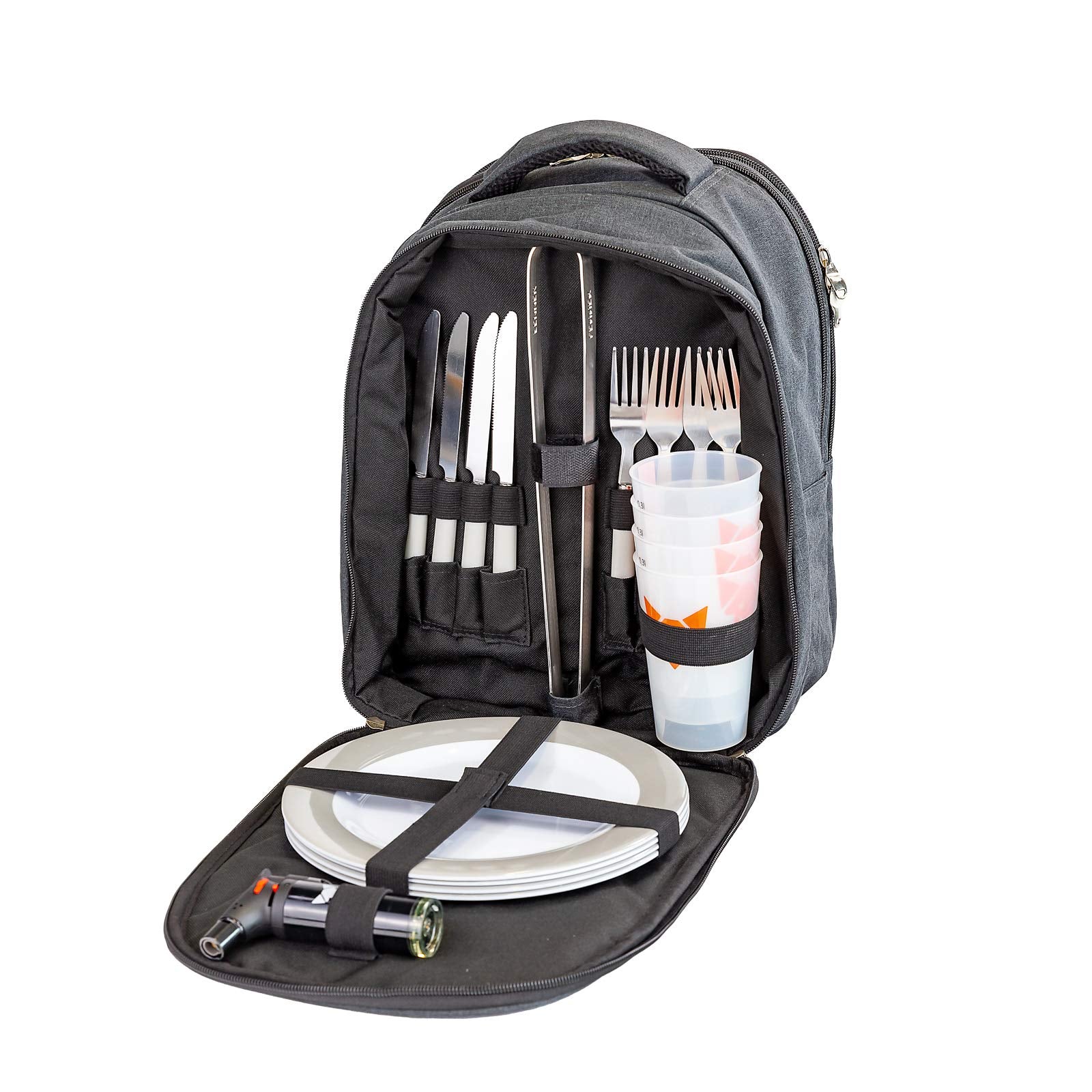 FENNEK Backpack | Comes with Cooler Compartment and Accessories for 4 People | Suitable for Picnics, Camping, Trekking, Hiking and Outdoors | Optional