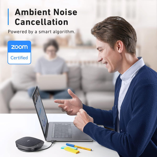 Anker PowerConf S330 USB Conference Speaker for Home Office, Smart Voice Enhancement, Plug and Play, 360° Voice Coverage via 4 Microphones, and Powerful Sound