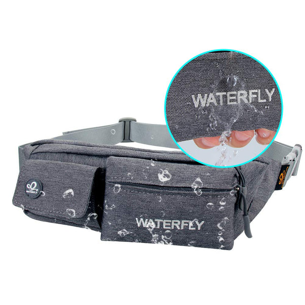 Waterfly Waist Bag Pack Slim Water Resistant Fanny Pack Travel Bum Bag Running Belt for Traveling Cycling Hiking Camping