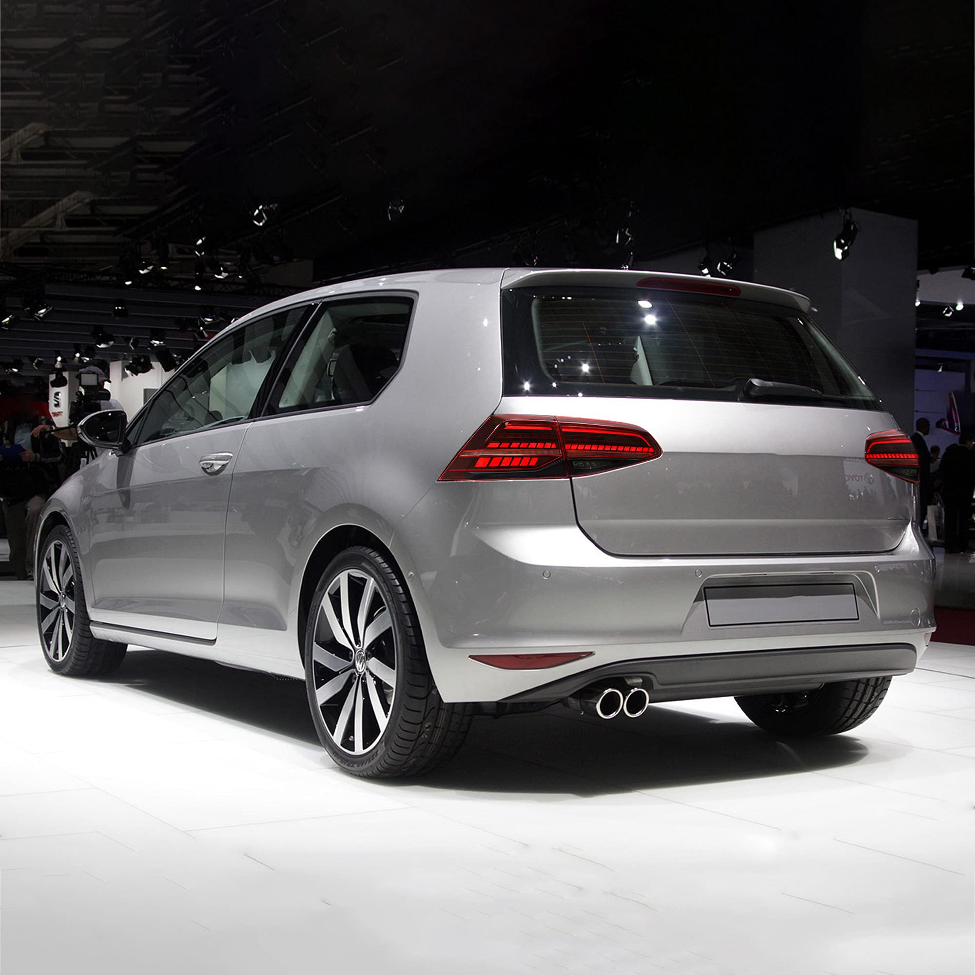 VLAND LED Rear Lights compatible with Golf MK7 Golf MK7.5 Hatchback 2012-2020 [Not fit MK7.5 GTI & R], w/Sequential indicator, Driver & Passenger Side - Red