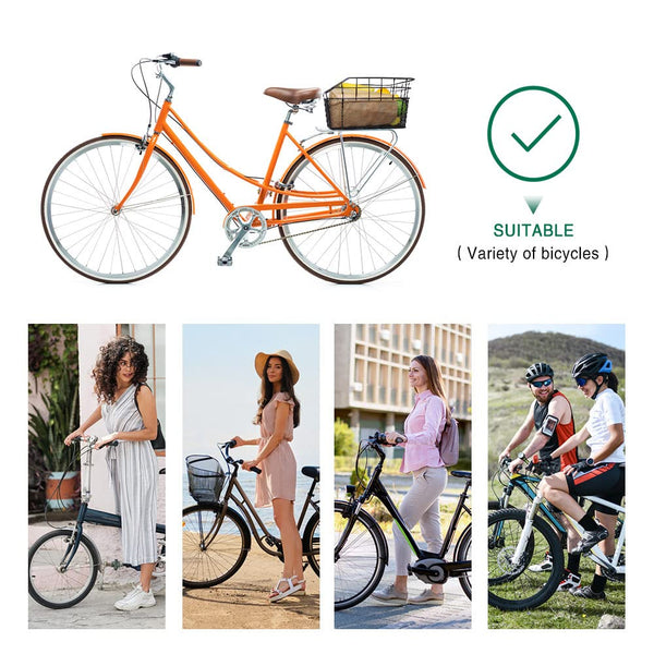 ANZOME Bike Basket Rear,Waterproof Metal Wire Bicycle Rear Basket with Adjustable Cargo Net and Rainproof Cover Fits to Most Rear Bike Rack