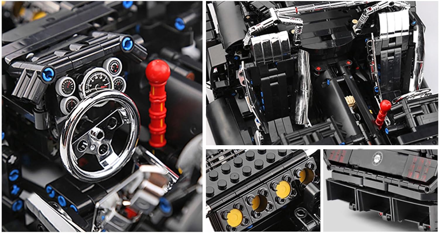 Mould King 13108N MOC Mustang Car Building Kits, 1:8 Scale Super Car Model Block Sets, Race Car Model Set, Adult Collectible Kits to Build, Boy Toys for Birthday Gifts (2943 Pieces)