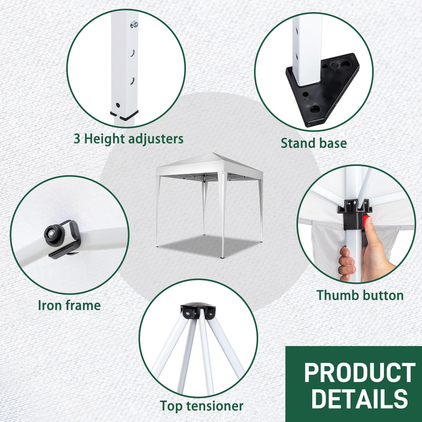 Bonnlo Pop Up Gazebo with Sides 3m x 3m, Easy Setup Instant Outdoor Canopy, Folding Garden Gazebo, Party Tent Grey