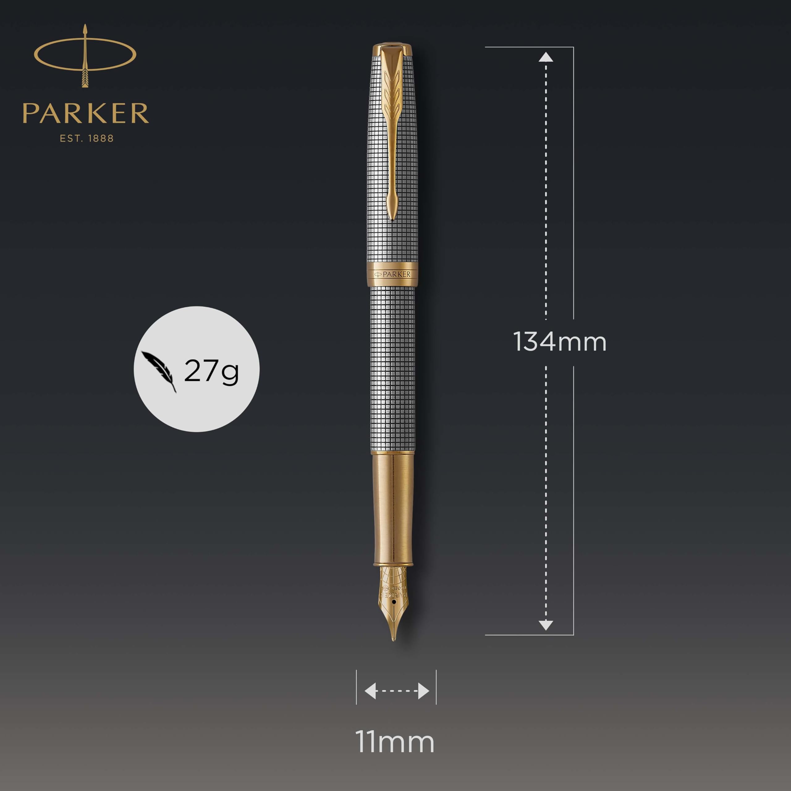 Parker Sonnet Ballpoint Pen | Stainless Steel with Gold Trim | Medium Point | Handwriting Pens & Stationery Supplies | Black Ink | Gift Box