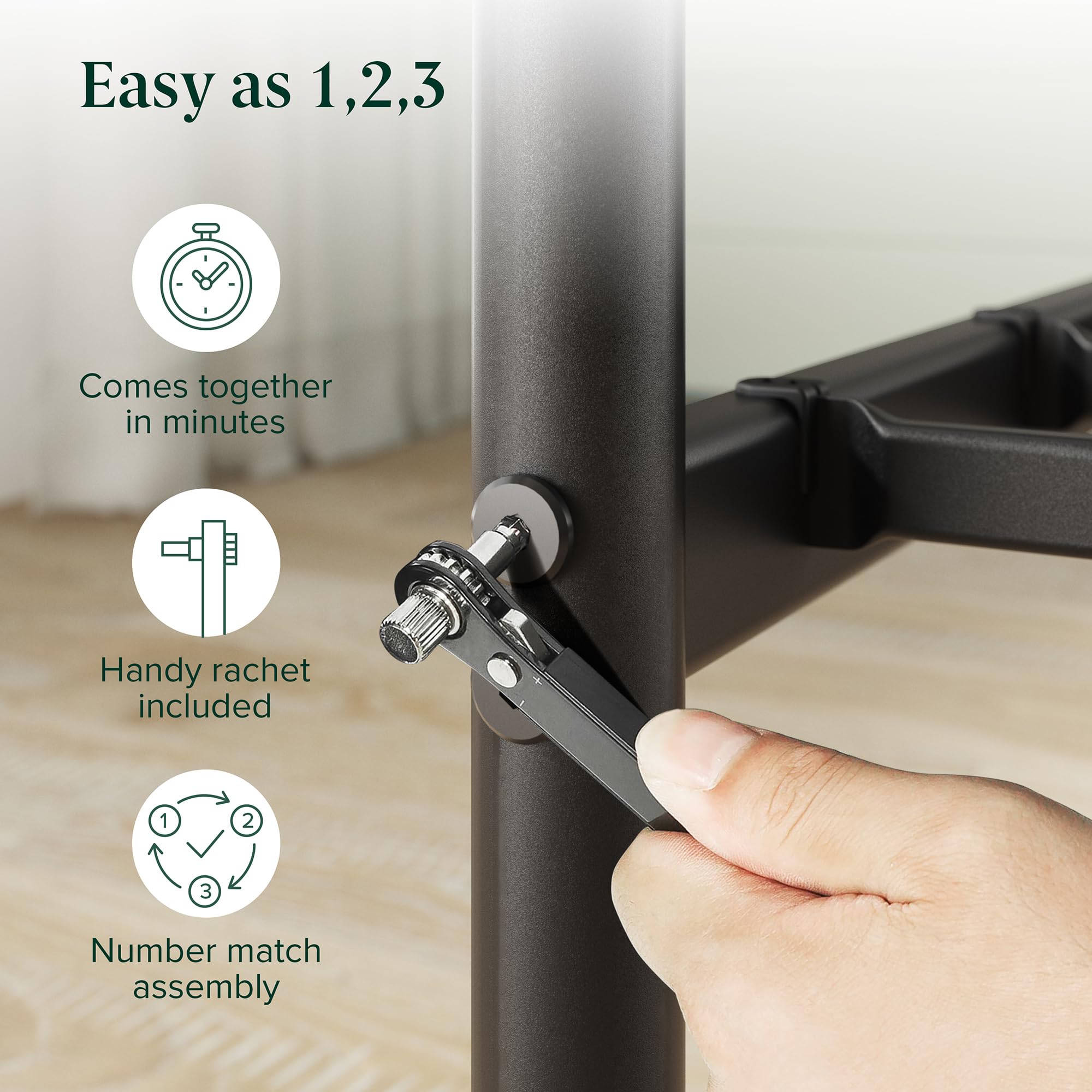 ZINUS Florence 3ft Single Bed Frame 90x190cm, Metal Platform Bed with Headboard and Footboard, Strong Steel Slat Support, Large Storage Space, Easy Assembly, Black