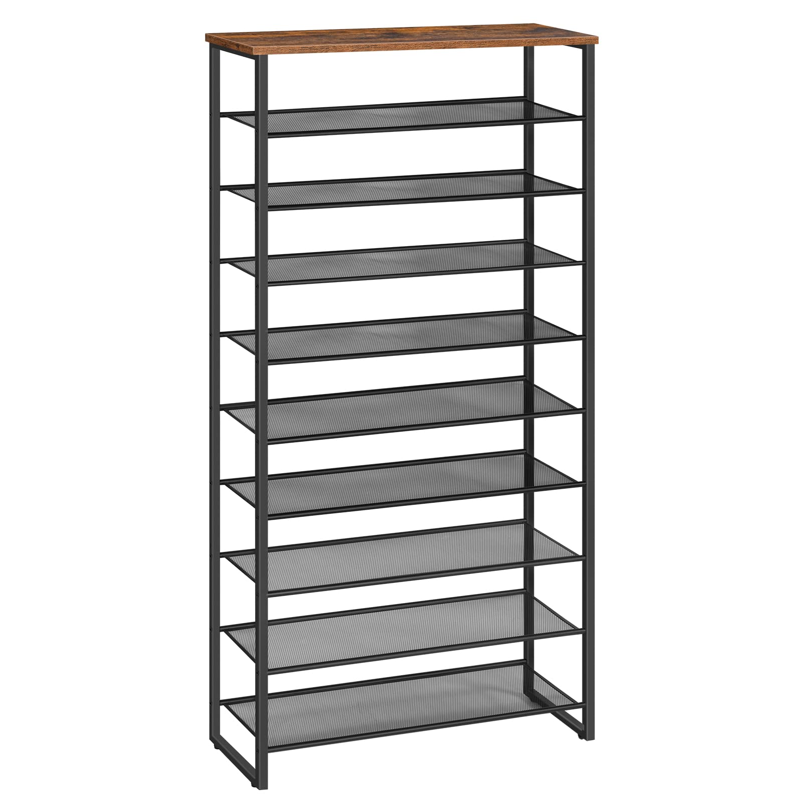 HOOBRO 10-Tier Shoe Rack, Large Capacity Shoe Storage Organizer, Shoe Storage Unit for 27-36 Pairs of Shoes, 75 x 28.5 x 159 cm, Tall Shoe Shelf,