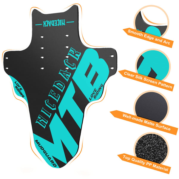NICEDACK Mudguards Mountain Bike, 2 Pieces Mudguard Fit 20-29 Inch MTB Mudguard Front and Rear Compatible Bicycle Splash Guard