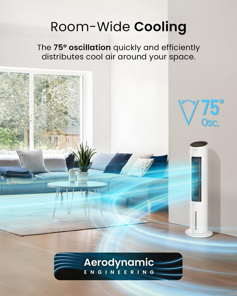 Pro Breeze 4-in-1 Air Cooler with 10 Litre Capacity, Remote Control, 3 Fan Speeds & LED Display. Powerful Evaporative Air Cooler with Built-in 7.5 Hour Timer & Automatic Oscillation for Home & Office
