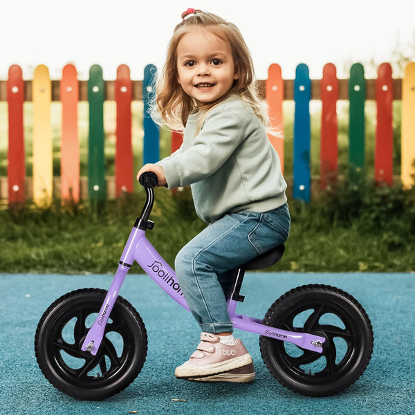 12" Balance Bike Carbon Steel Frame No Pedal Walking Balance Bike Training Bicycle for Kids and Toddlers 2- to 6 Years Old