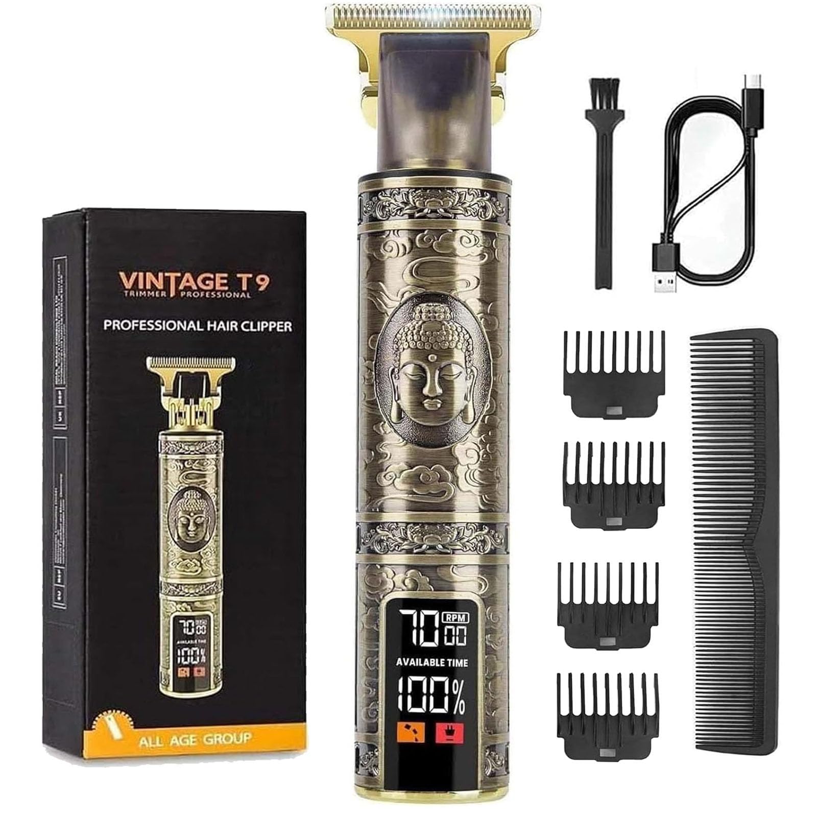 Upgraded Hair Clipper for Men, Hair Trimmer Shaver with LCD Display, Professional Beard Trimmer Barber Clippers Cordless Detailer Trimmer, Long-Lasting Battery Clippers for Haircuts, Gifts for Men