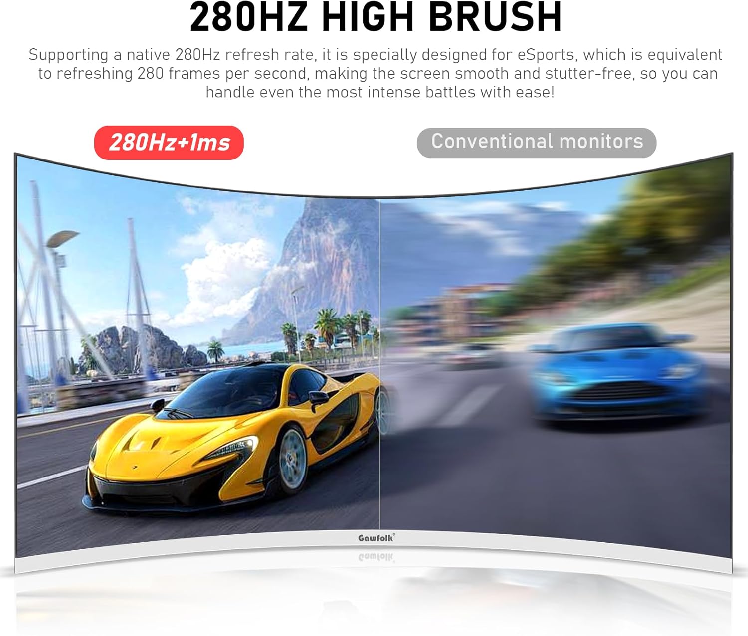 Gawfolk 34 Inch Ultrawide Curved 144Hz Gaming Computer Monitor 1500R PC Screen 21:9 UWQHD (3440x1440),Adaptive Sync,178° Viewing Angle,Display Port、HDMI 2.0, VESA75x75MM-Black