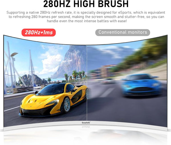 Gawfolk 34 Inch Ultrawide Curved 144Hz Gaming Computer Monitor 1500R PC Screen 21:9 UWQHD (3440x1440),Adaptive Sync,178° Viewing Angle,Display Port、HDMI 2.0, VESA75x75MM-Black