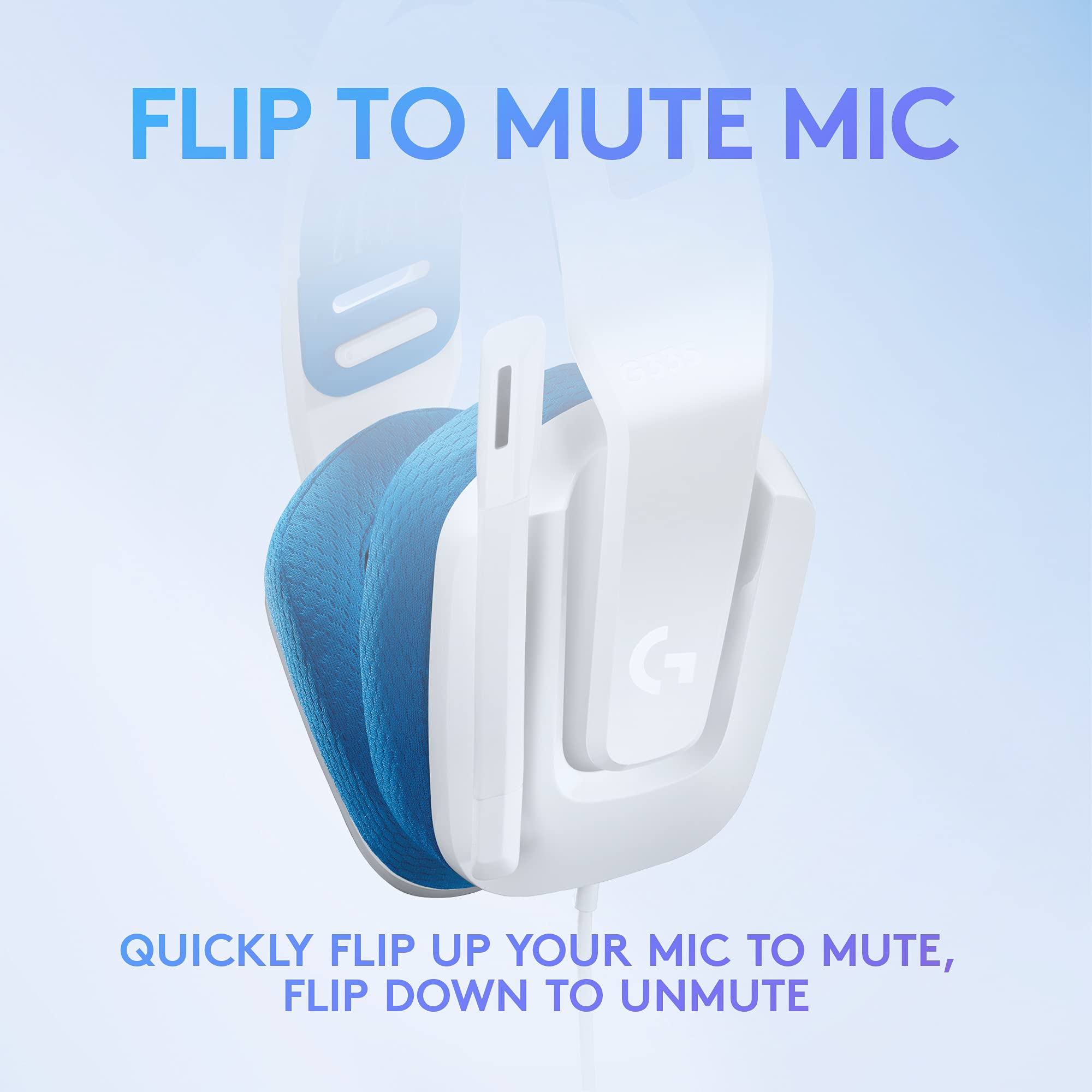 Logitech G G535 LIGHTSPEED Wireless Gaming Headset - Lightweight on-ear headphones, flip to mute mic, stereo, compatible with PC, PS4, PS5, USB rechargeable - Black