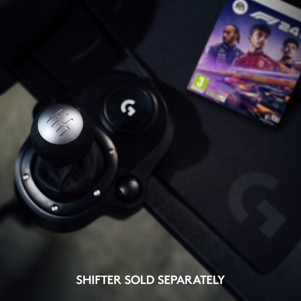 Logitech G G923 Racing Wheel and Pedals, TRUEFORCE up to 1000 Hz Force Feedback, Responsive Driving Design, Dual Clutch Launch Control, Genuine Leather Wheel Cover, for PS5, PS4, PC, Mac - Black