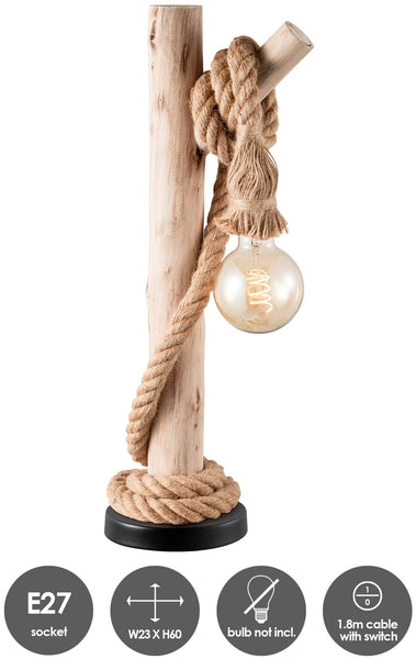 Home Sweet Home Country House Table Lamp Maritime | 23/23/60 cm | Bedside Lamp | Suitable for E27 LED Bulbs | with Cable Switch | Suitable for Living