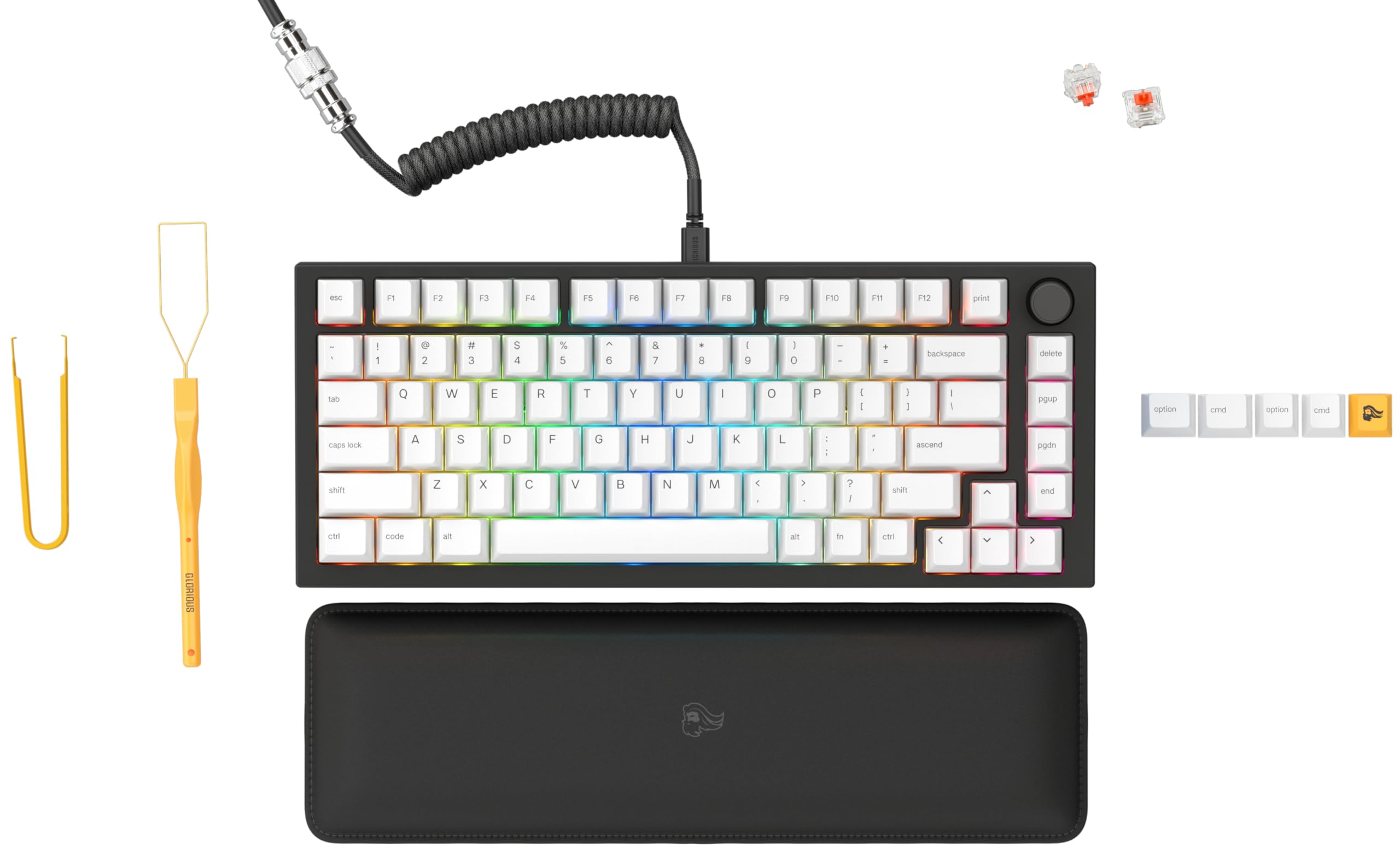 Glorious Gaming GMMK PRO 75% Barebones (Frame Only) - Modular Mechanical Gaming Keyboard, TKL Size (75%), 1.5kg Frame, RGB, Customisable, 5-Pin Switch Support, International/ISO Layout - Black Slate