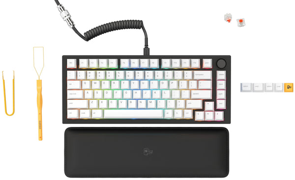 Glorious Gaming GMMK PRO 75% Barebones (Frame Only) - Modular Mechanical Gaming Keyboard, TKL Size (75%), 1.5kg Frame, RGB, Customisable, 5-Pin Switch Support, International/ISO Layout - Black Slate