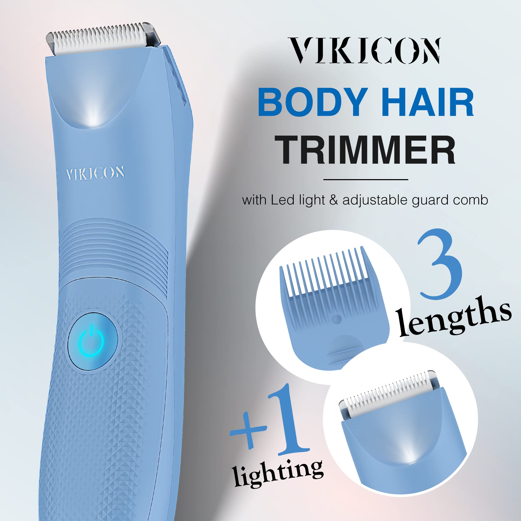 Manscape Trimmer for Men, VIKICON Pubic/Body Hair Trimmer, Electric Ball Trimmer for Private Parts, IPX7 Waterproof Body Goomer Shavers, USB-C Charging, Gifts for Men, New HT871