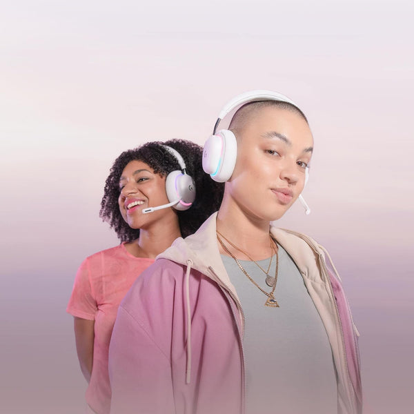 Logitech G G735 Wireless Gaming Headset, Customisable LIGHTSYNC RGB Lighting, LIGHTSPEED, Bluetooth, Detachable Microphone, Compatible with PC & Mac - White