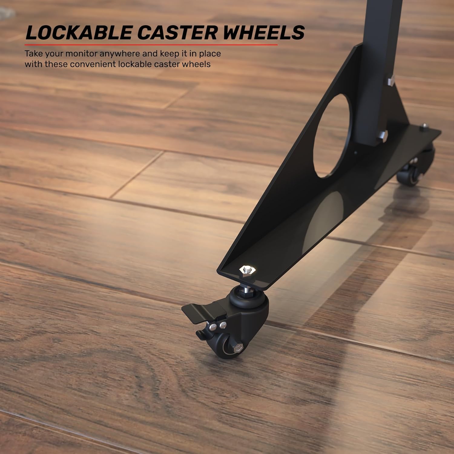 GT Omega Portable Monitor Stand | Single Monitor Stand for VESA Mounting | Supports Max 42" Monitor | Lockable Caster Wheels for Easy Mobility | Convenient Monitor Positioning