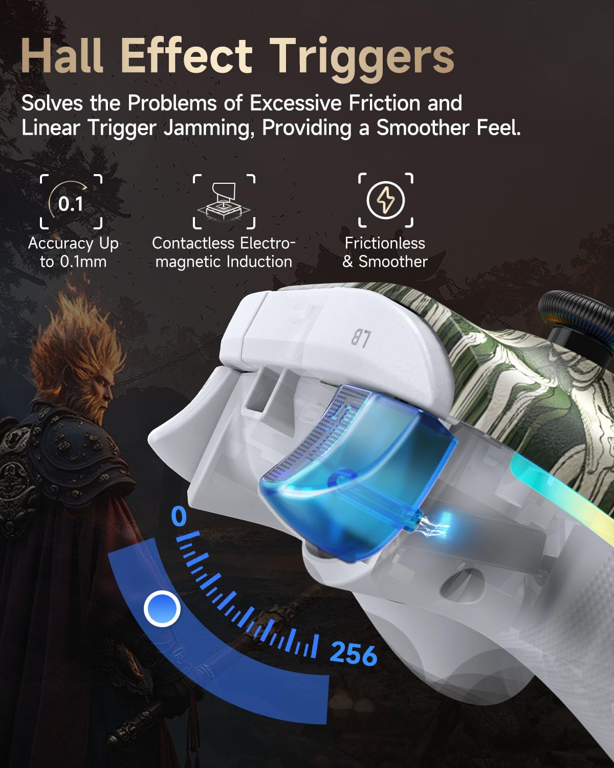 EasySMX X15 Wireless PC Controller with Hall Triggers, Hall Joysticks, Enhanced Bluetooth Game Controller,No Drift No Deadzone effect, Compatible with Windows PC, Android, Steam and Switch