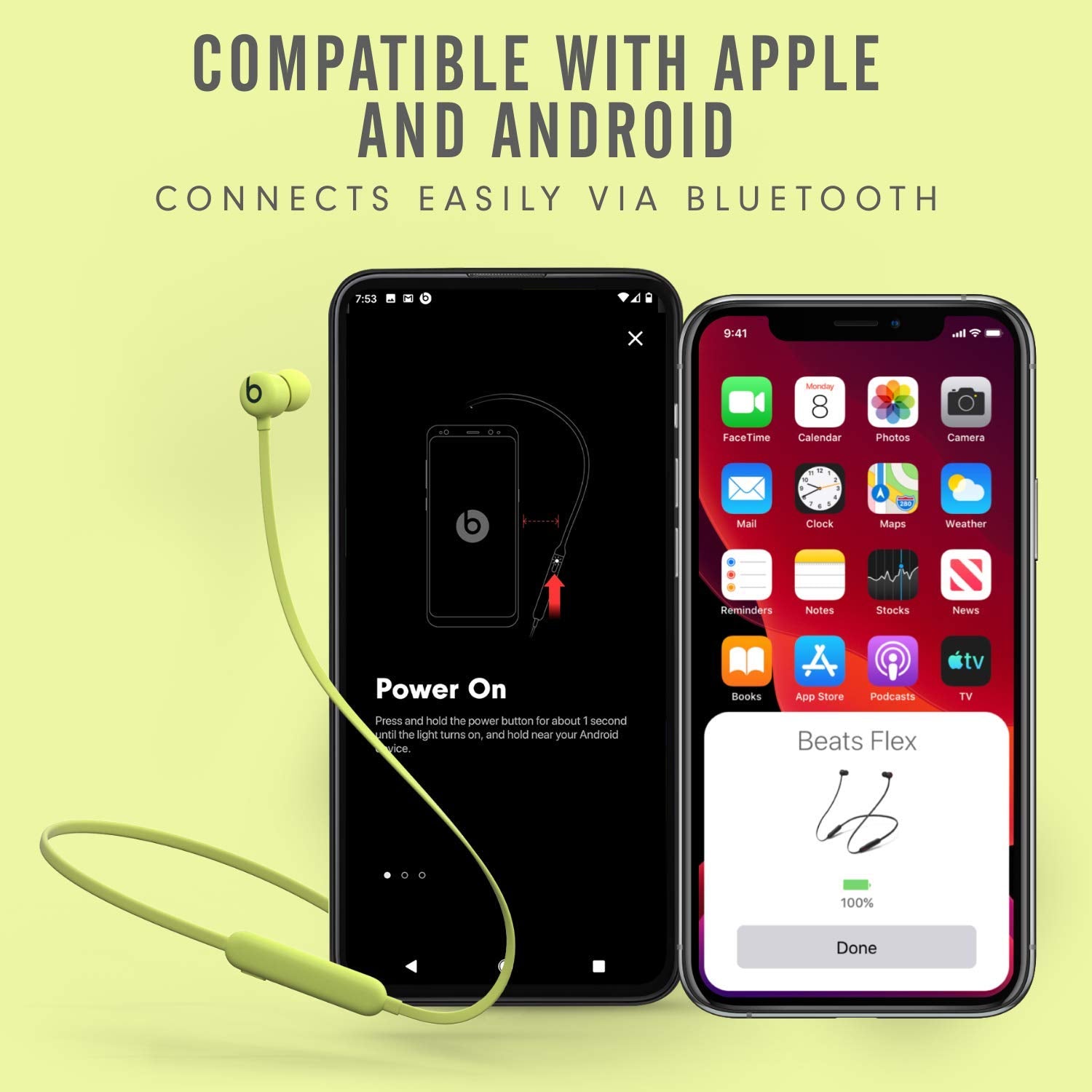 Beats Flex Wireless Earphones – Apple W1 Headphone Chip, Magnetic Earbuds, Class 1 Bluetooth, 12 Hours of Listening Time, Built-in Microphone - Smoke Grey