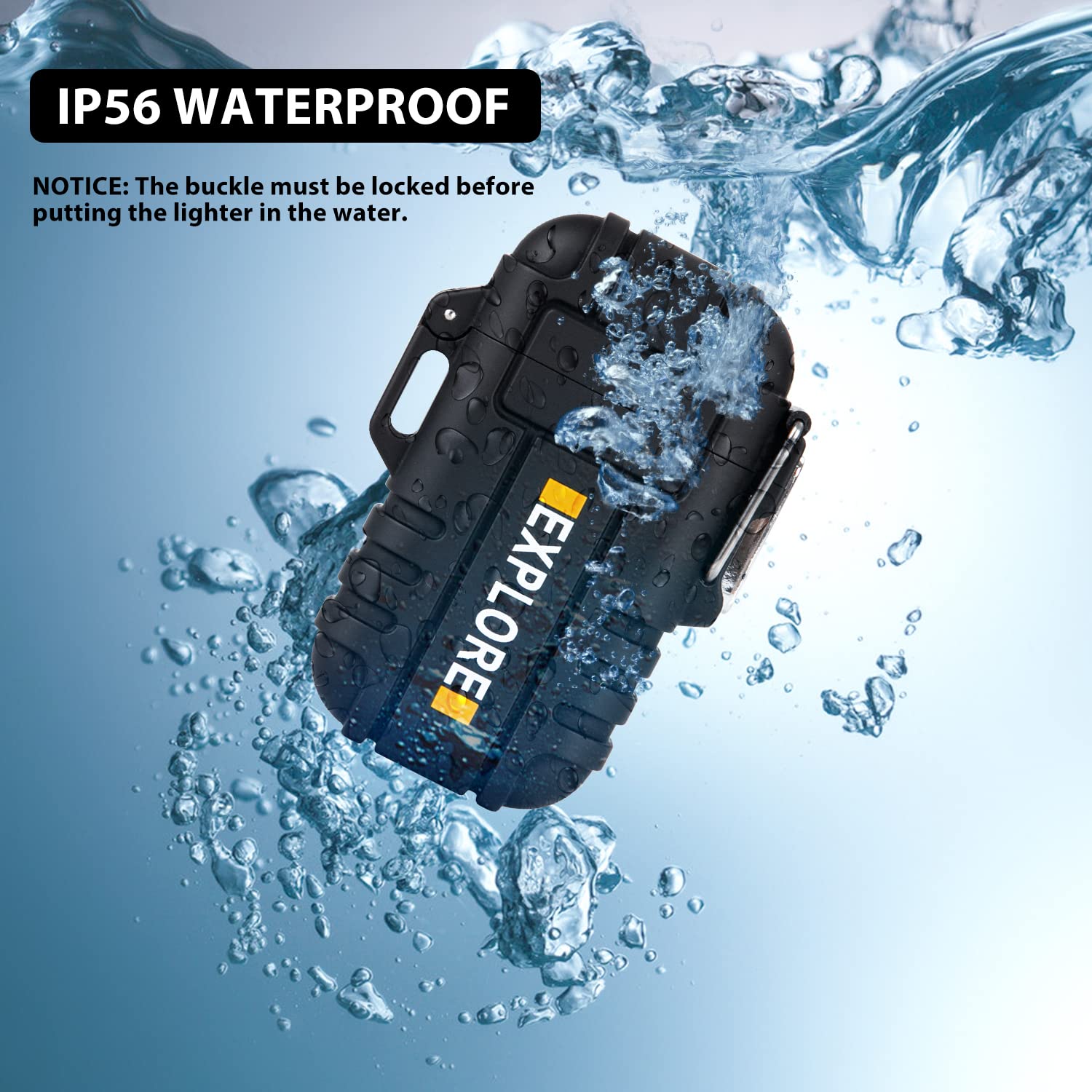 Electric Lighter Rechargeable USB, Electronic Plasma Arc Lighter Windproof and Waterproof for Hiking, Camping, Outdoor, Survival, Tactical, EDC Gear, Gifts for Him Men (Black)