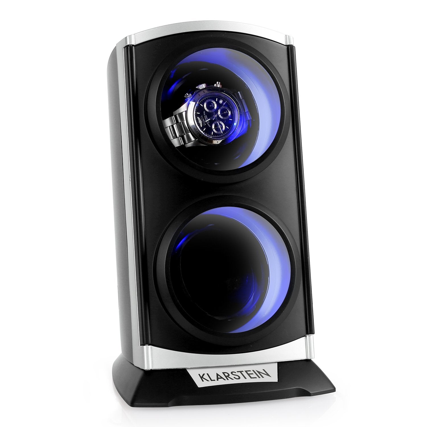 KLARSTEIN St. Gallen Premium - Automatic Watch Winder, Rotator, Holder, Case for 2 Watches, 4 Speeds, Right-Left Running