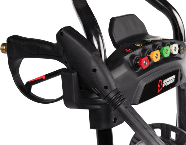 Bimson Power Petrol Pressure Washer UK Jet Wash 2900 PSI / 180 Bar, 30 meter Hose, Power Washer with 5 Spray Nozzles, Detergent tank 6L, High Pressure Washer, Portable, 2 Year Warranty