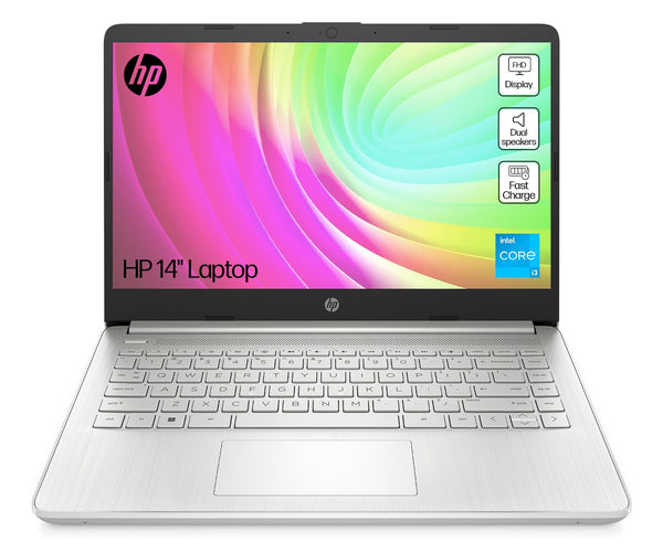 HP 14" Laptop, Intel Core i5-1235U Processor, 8 GB RAM, 512 GB SSD, Intel Iris Xe Graphics, FHD Display, Up to 8hrs battery, Win 11, Dual Speakers, Natural Silver, 14s-dq5005sa