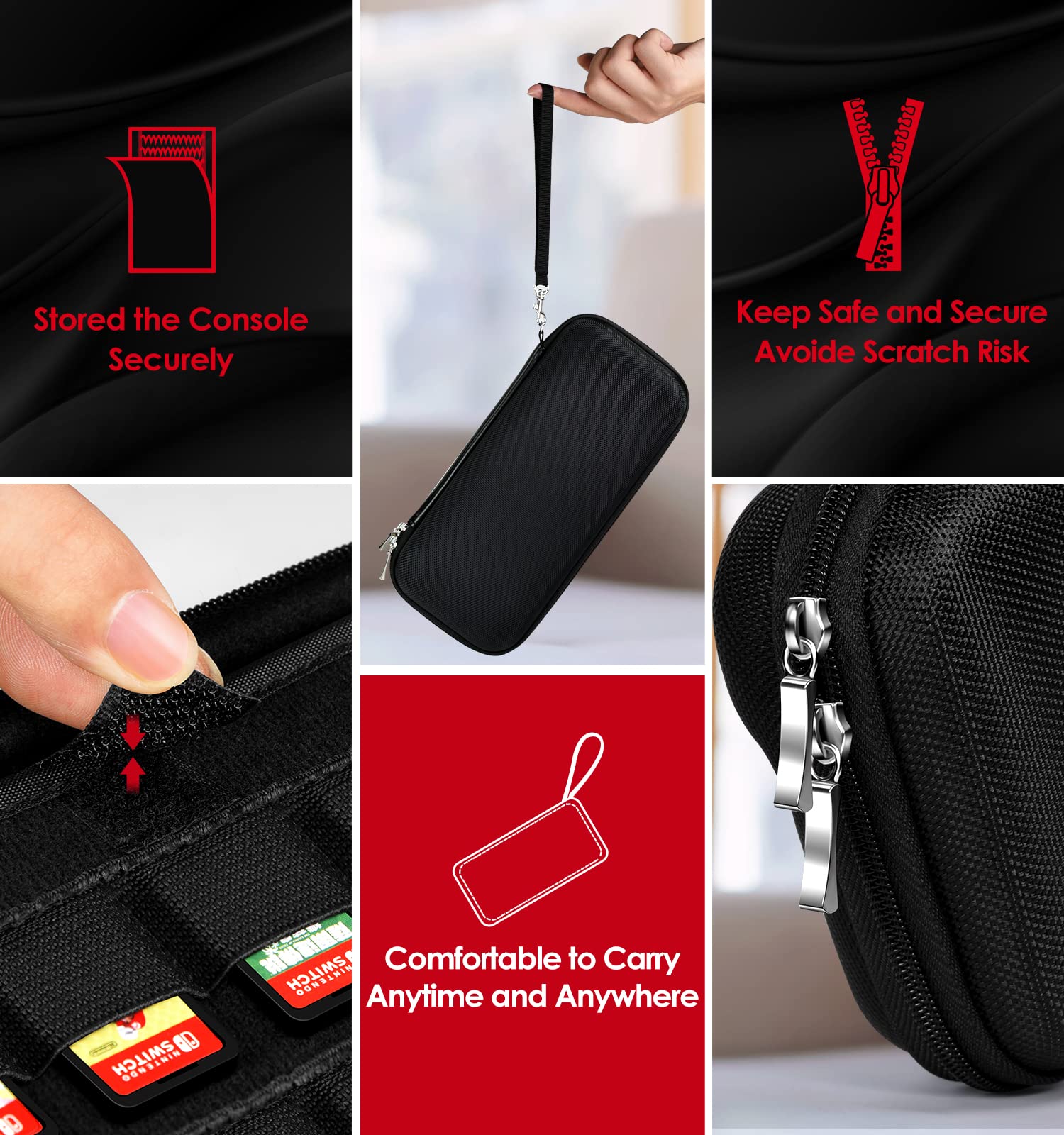 ivoler Carry Case for Nintendo Switch 2 (2025 Model) – Protective Portable Hard Shell Pouch Carrying Travel Game Bag – Black