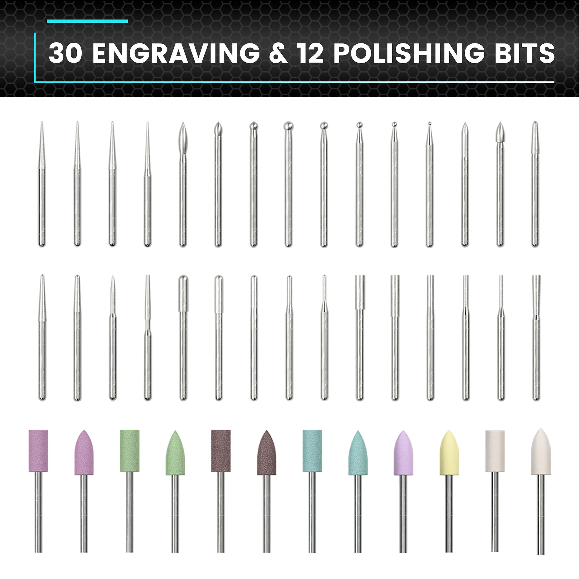 ARROWMAX Smart Mini Electric Engraving Pen, HollowCup Motor, 42 Bits with Aluminum Case, OLED, Magnetic Charge, Mini Rotary Tool, Cordless Engraving Pen for Metal, Wood, Glass and Plastic (SGS MAX)