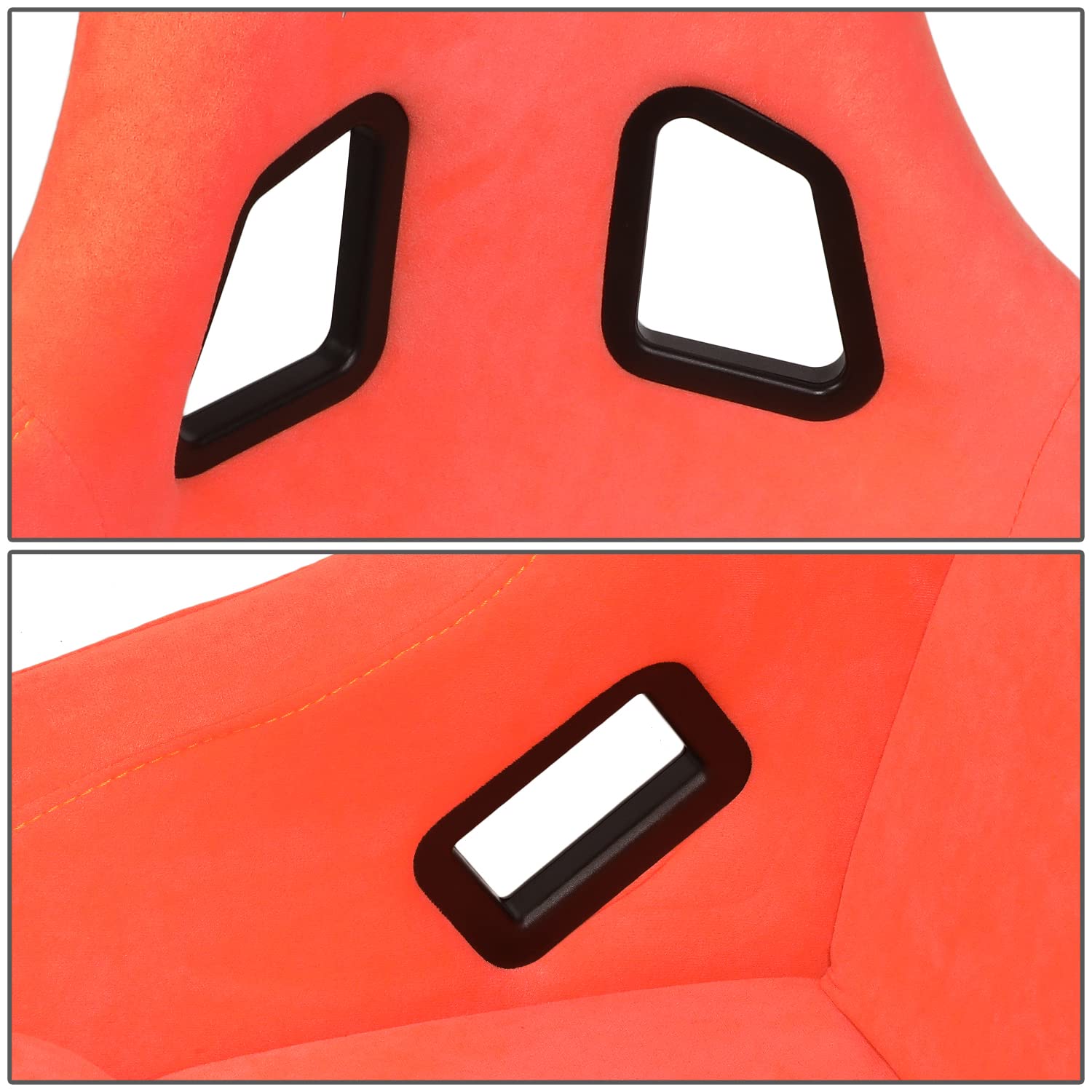 NRG Innovations NRG-FRP-302BK-ULTRA Universal Fixed Back Bucket Racing Seat for 6-Point Harnesses, Size L, Black Cover, Black -ULTRA, 24" W X 36" H X 18" D