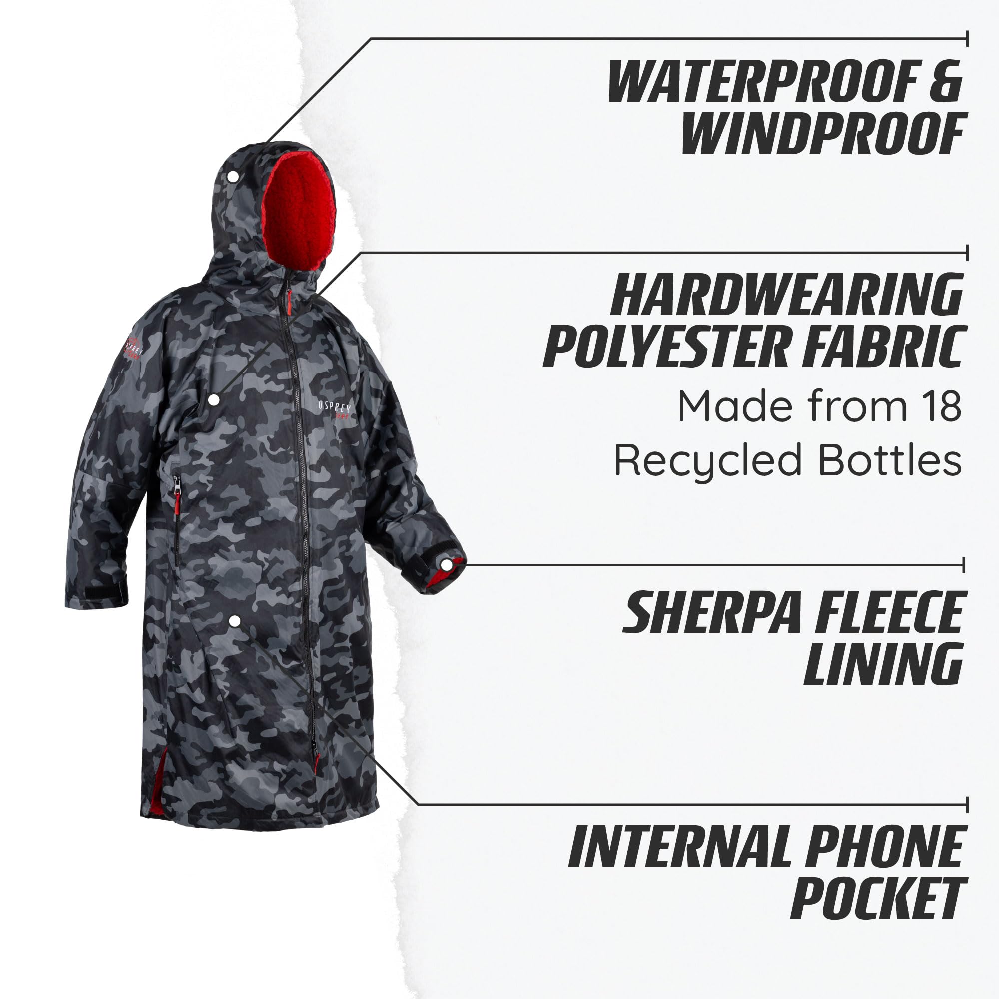 Osprey Changing Robe for Kids and Adults, Waterproof Changing Robe, Swimming and Beach Robe, Unisex, Multiple Colours