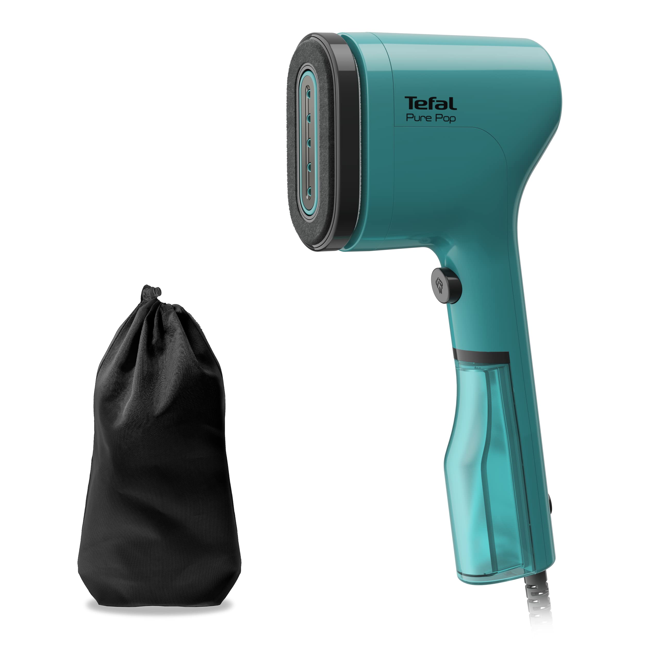 Tefal Pure Pop Slim Handheld Clothes Steamer, No Ironing Board Needed, Ready to Use in 15 Seconds, 70ml Detachable Water Tank, Travel Iron, Garment Steamer, Pink, DT2023